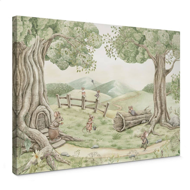 Leinwandbild Familie Maus im Wald - Kikki Belle - WA426626