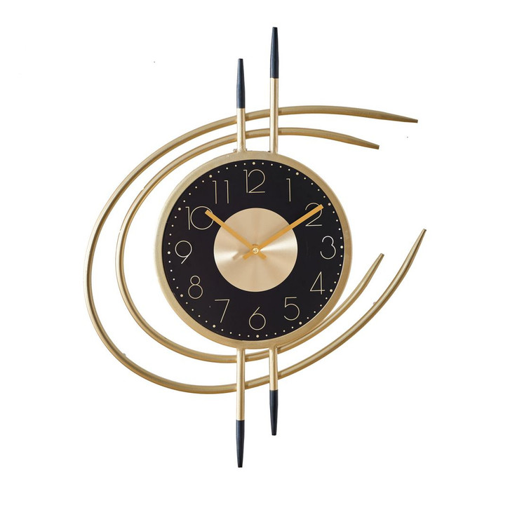 Moderne Wanduhr in Metalloptik | Mid-Century/Art-Deco | gold, 41 x 54 cm - WA488657