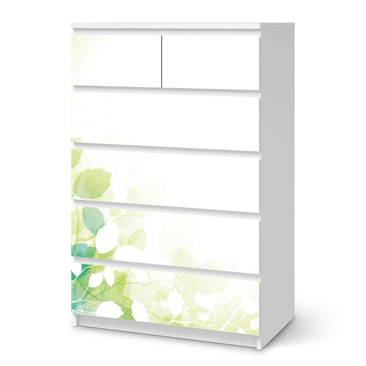 Möbel Klebefolie IKEA Malm Kommode 6 Schubladen (hoch) - Flower Light - CR113701