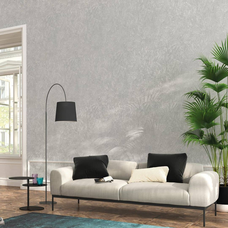 Vliestapete in Wischtechnik-look grau, pearl Struktur - WA507835