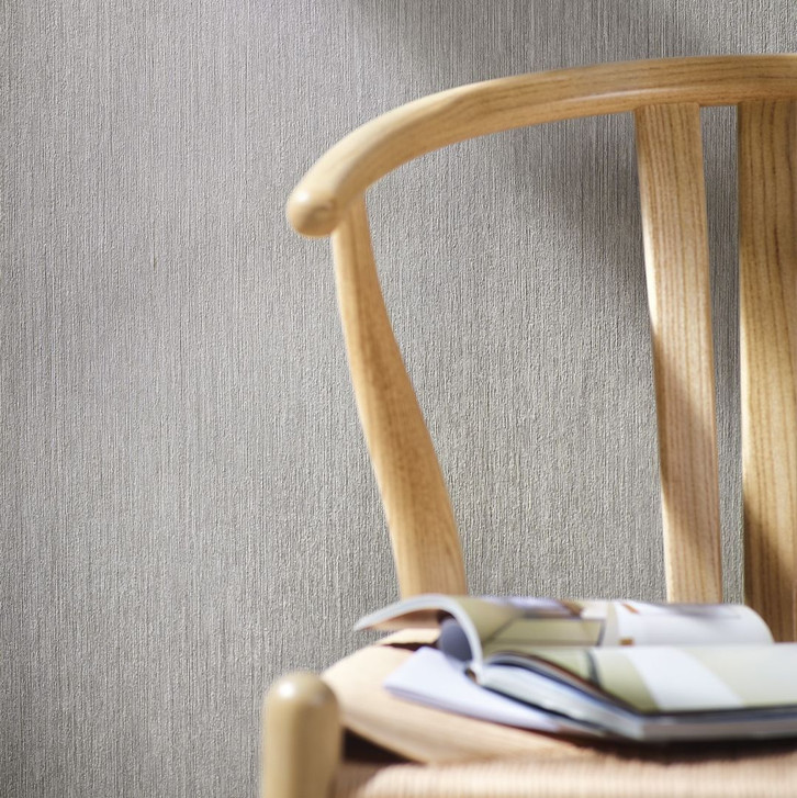 Vliestapete mit feinen Linien und leichter Struktur grau, beige Uni - WA451557