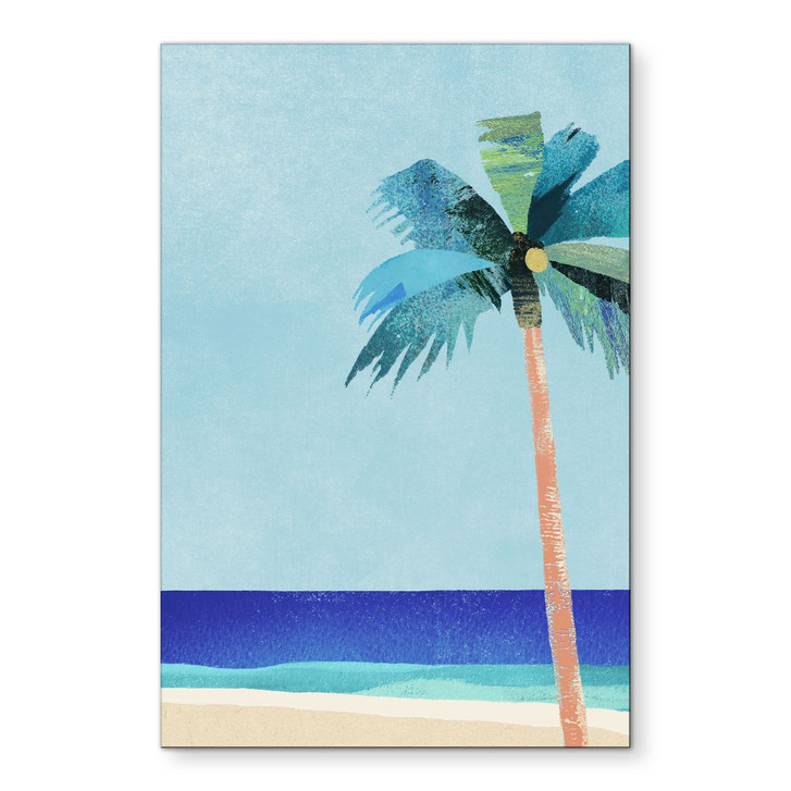 Wandbild Urlaubsstrand mit Palme - Rivers - Alu-Dibond - WA515101