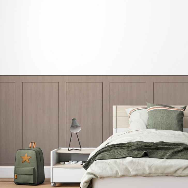 Wandpaneele Wandverkleidung taupe mit Maserung mit Rahmen - WA517452
