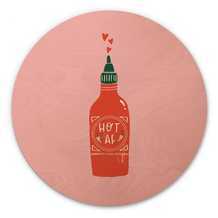 Holzbild Scharfe Chili-Sosse - Simmonds - Rund - WA416951