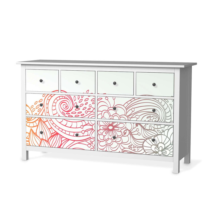 Möbelfolie IKEA Hemnes Kommode 8 Schubladen - Floral Doodle - CR114843