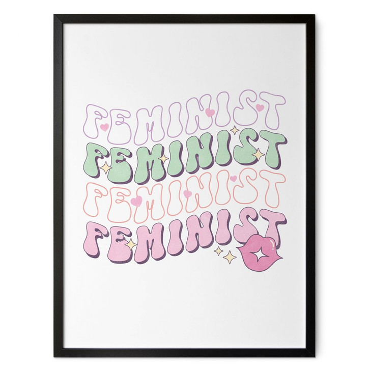 Poster Feminist Kussmund Pop Art - WA499018