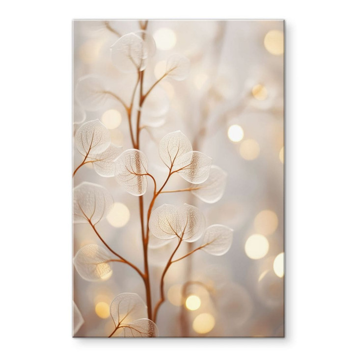 Acrylglasbild Filigrane Blätter Beige - Treechild - WA490997