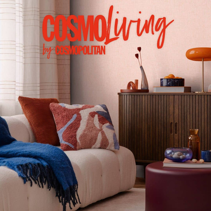 COSMOPOLITAN Tapete Rosa - zarte Vliestapete in feiner Gewebeoptik Wohnzimmer - WA480275