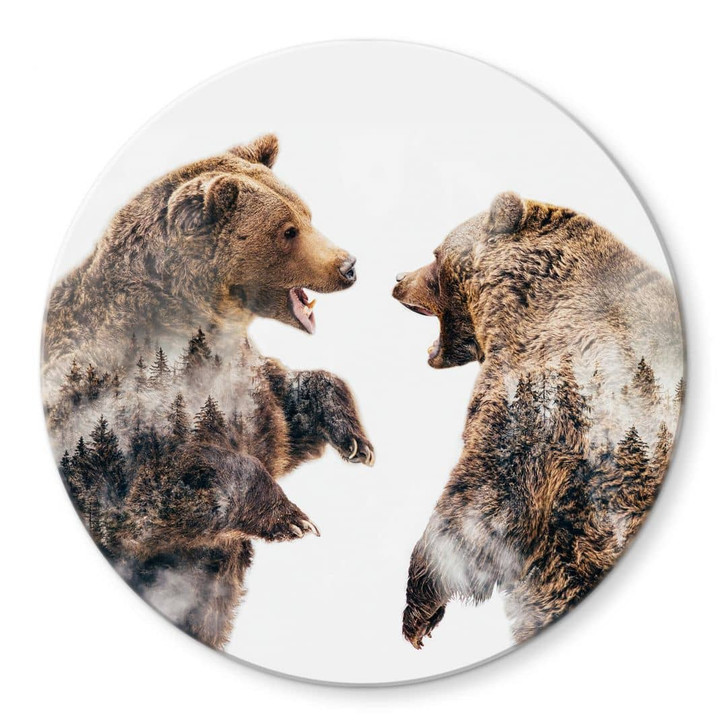 Glasbild Angyalosi - Wilder Konflikt - Rund - WA320407