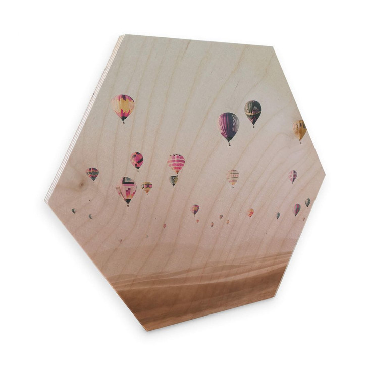 Hexagon - Holz Birke-Furnier - Sisi & Seb - Heissluftballons - WA253376