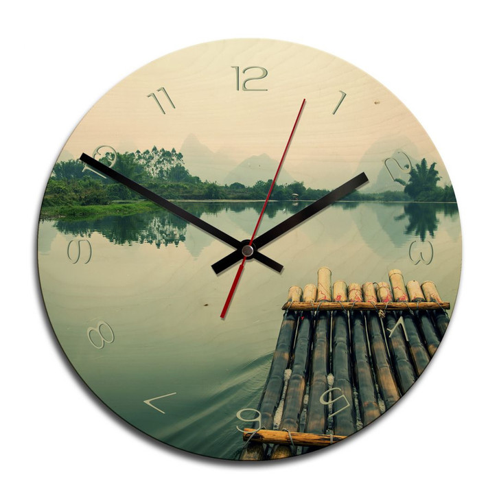Holz-Wanduhr - Flossfahrt in China - WA233416