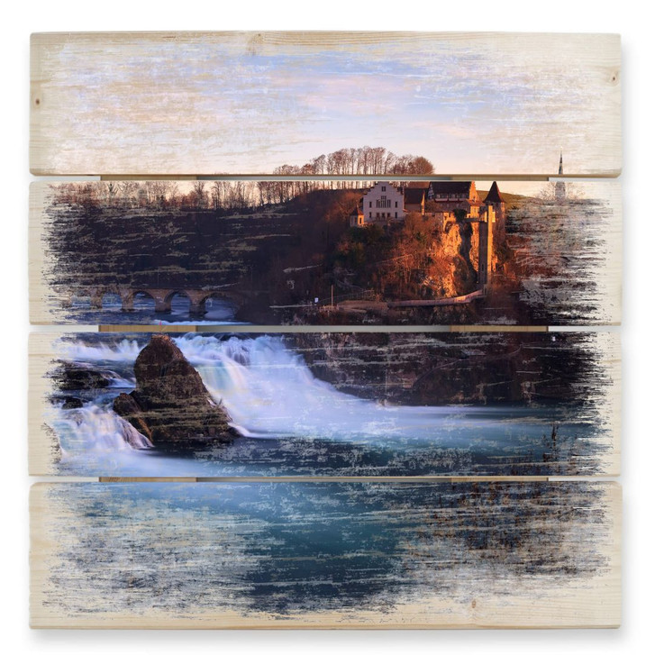 Holzbild Rheinfall - 40 x 41.5 cm - WA132392