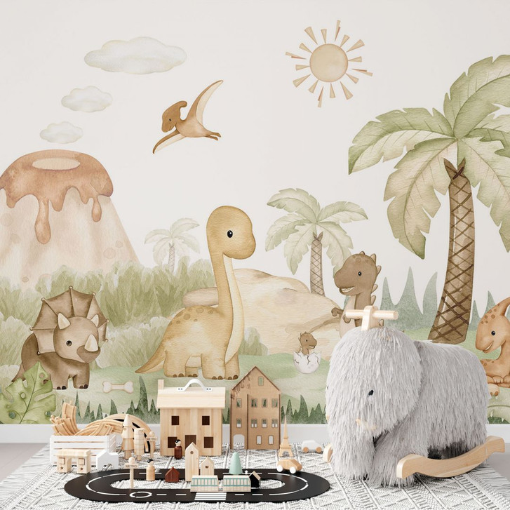 Kinderzimmer Fototapete Kleine Dinos auf grosser Entdeckungsreise - Oliver Robins - WA431978