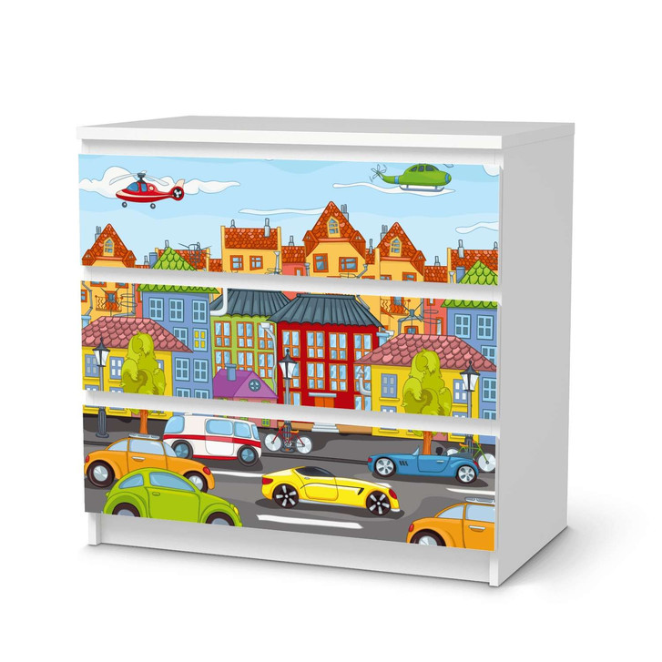Klebefolie IKEA Malm Kommode 3 Schubladen - City Life - CR109759