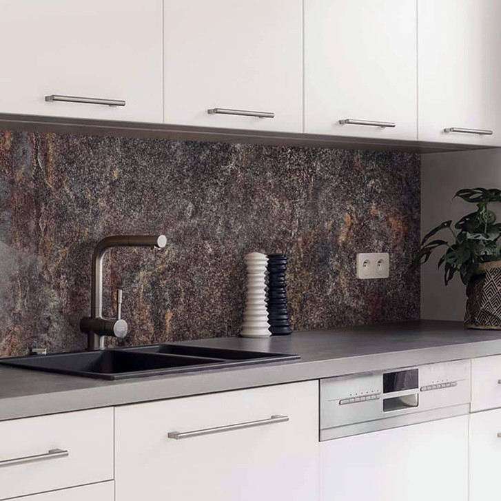 Küchenrückwand Spritzschutz Steinoptik Natur Schiefer - Folie oder Aluverbund - WA410267