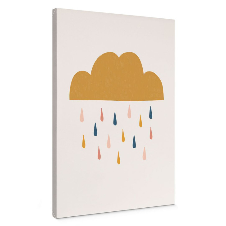 Leinwandbild Fröhlicher Regen in Pastelltönen | Wolken-Motiv für Kinder - Lisboa - WA432857