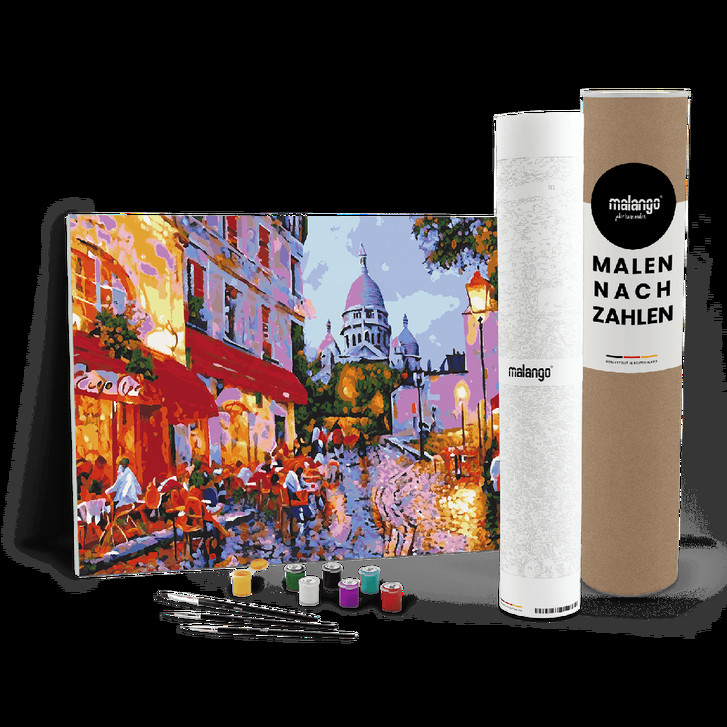 Malen nach Zahlen Leinwandbild - Café vor Sacre Coeur No. 1 - WA447314
