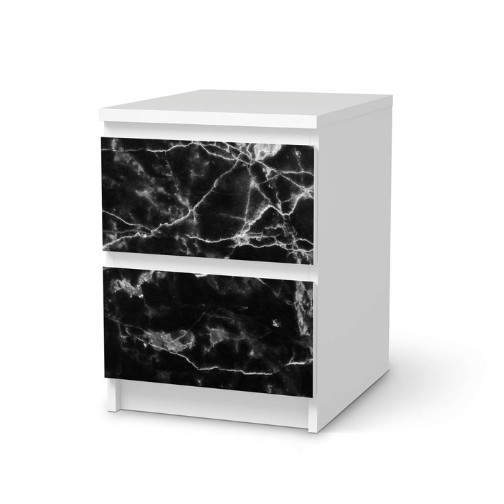 Möbelfolie IKEA Malm Kommode 2 Schubladen - Marmor schwarz - CR116183