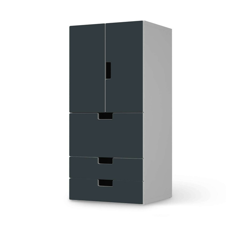 Möbelfolie IKEA Stuva / Malad - 3 Schubladen und 2 kleine Türen - Blaugrau Dark - CR117166