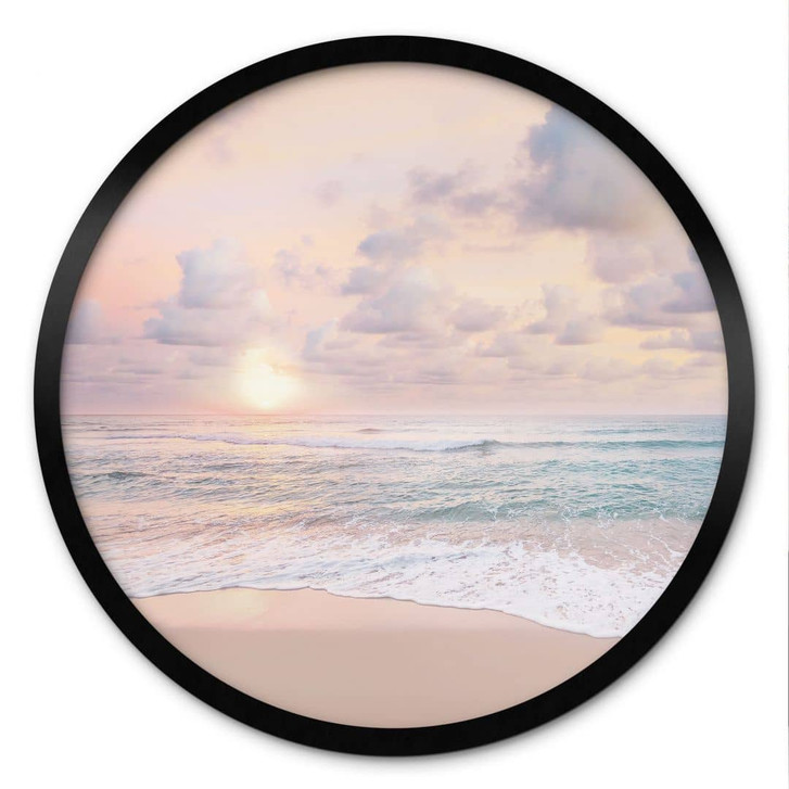 Poster Sonnenuntergang über Strand und Meer - Sisi & Seb - Rund - WA473565