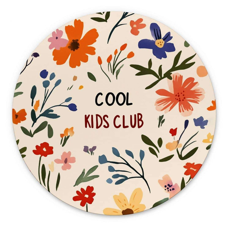 Wandbild Cool Kids Club Bunte Blumen - Treechild - Alu-Dibond Rund - WA492372