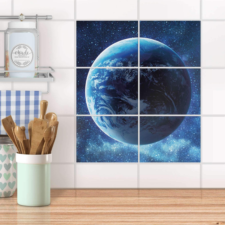Fliesenfolie quer - Planet Blue - CR104537