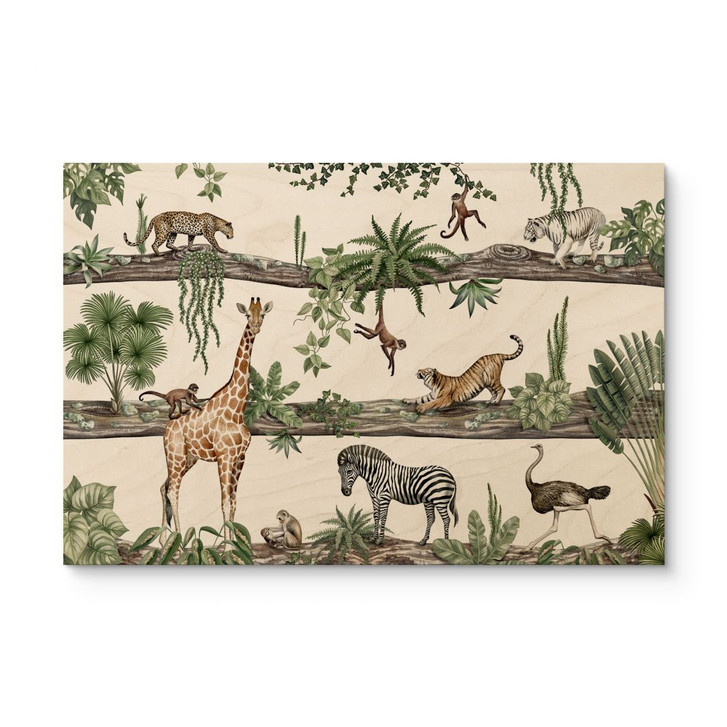 Holzbild Afrikanische Tiere im Dschungel - Kikki Belle - WA495722