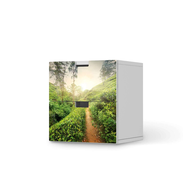 Klebefolie IKEA Stuva / Malad Kommode - 2 Schubladen - Green Tea Fields - CR110323