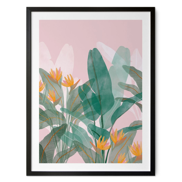 Poster Botanische Illustration in Grün und Rosa - Goed Blauw - WA483500