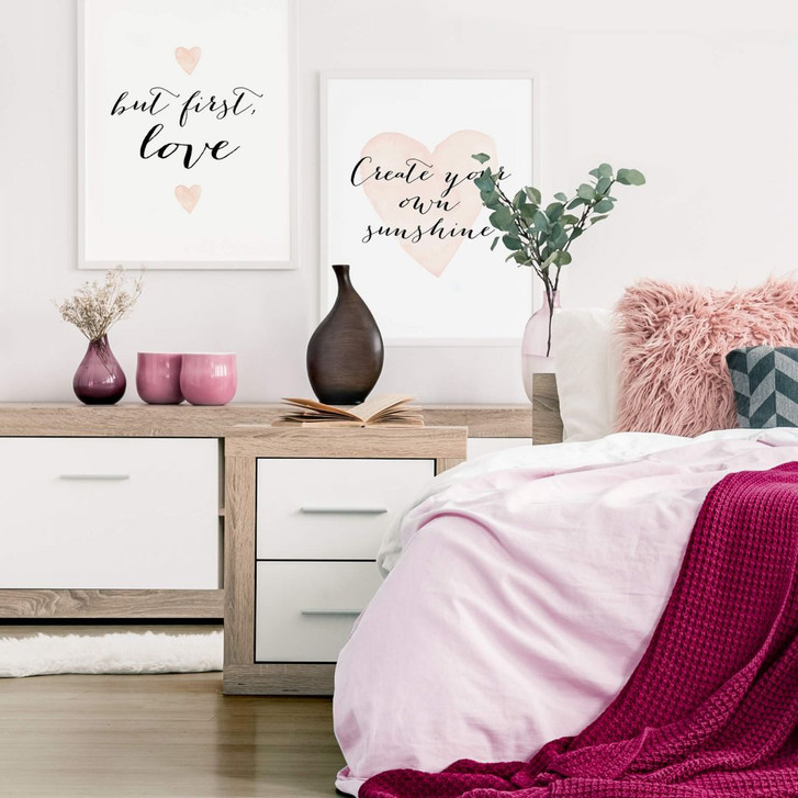 Poster-Set mit Bilderrahmen Confetti and Cream - Love is everything (2er Set) - WA259271