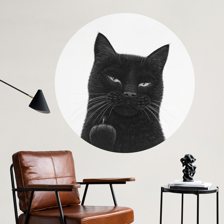 Wandtattoo Freche schwarze Katze - Korenkova - Rund - WA518944