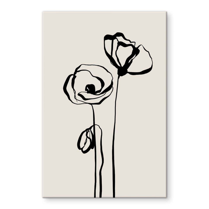 Acrylglasbild Line Art Zwei Mohnblumen - Cats & Dotz - WA490794