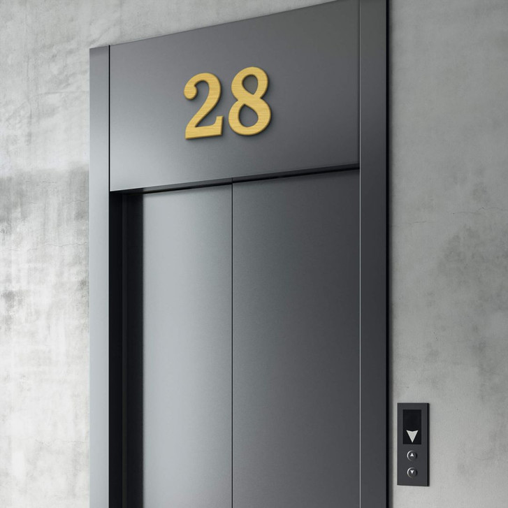 Alu-Dibond Zahlen - Hausnummern - Goldeffekt  - WA352326