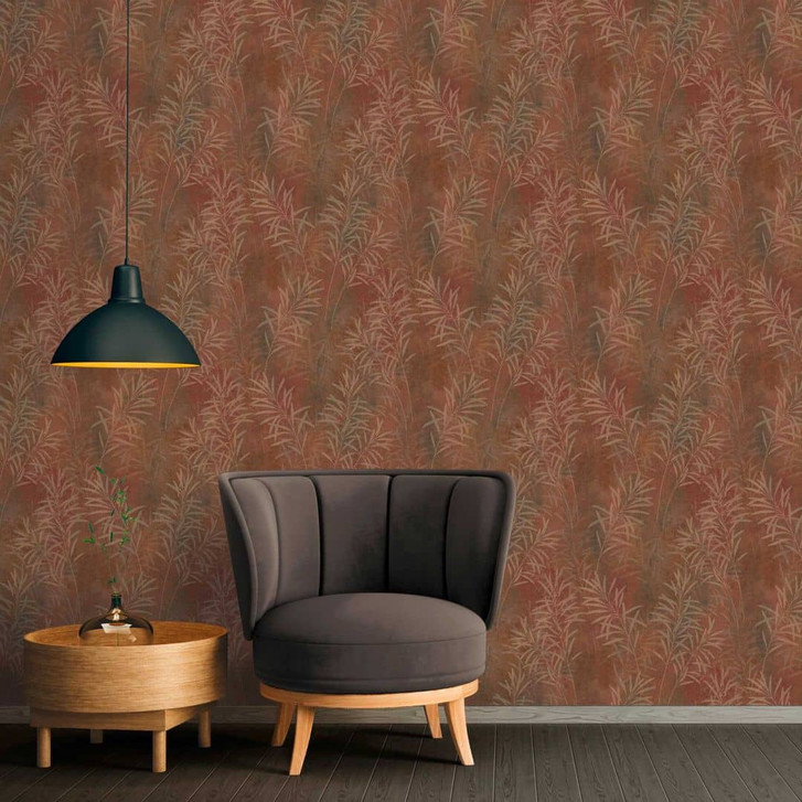 Florale Tapete Braun Beige - Natur-Tapete im Landhaus-Stil - Vliestapete Schlafzimmer Büro - WA506471