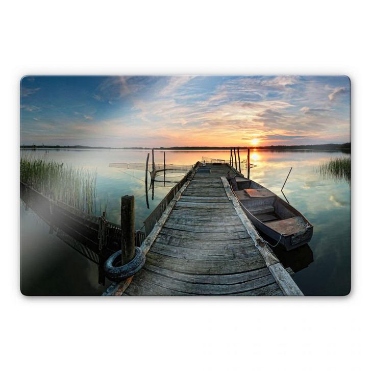Glasbild Sunset at the lake - WA128086