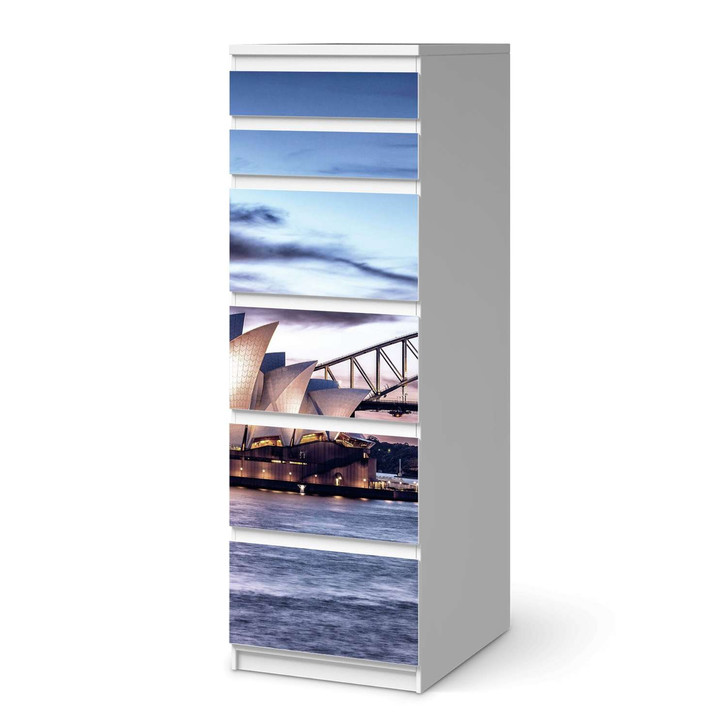 Klebefolie IKEA Malm Kommode 6 Schubladen (schmal) - Sydney - CR111703