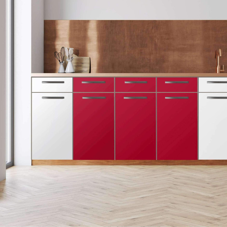 Küchenfolie - Unterschrank 120cm Breite - Rot Dark - CR112290