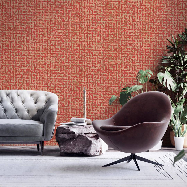 Livingwalls Ethnotapete My Home My Spa Vliestapete Study Libary Home rot, gold - WA341721