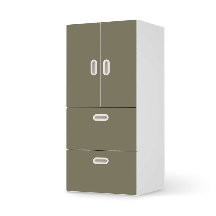 Möbelfolie IKEA Stuva / Fritids - 2 Schubladen und 2 kleine Türen - Braungrau Light - CR117429