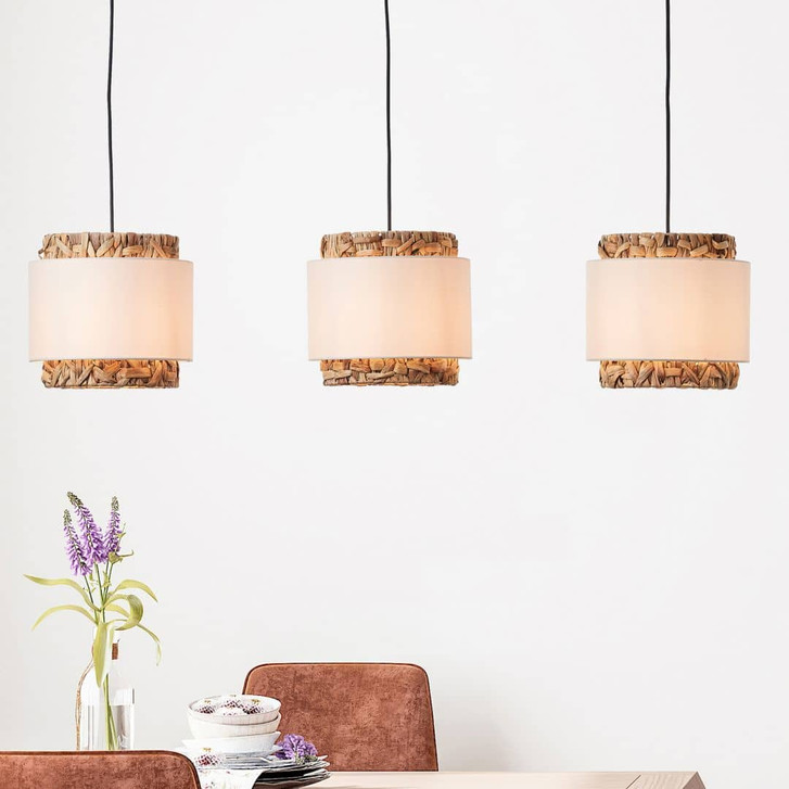 Pendelleuchte Till, braun, 120 x 110 cm, Textil Lampe - WA438957