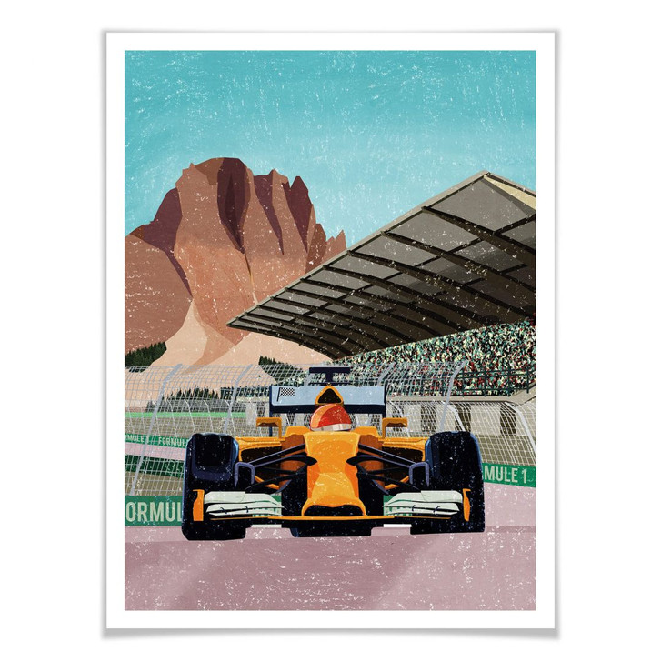 Poster Goed Blauw - Das Rennauto - WA247401