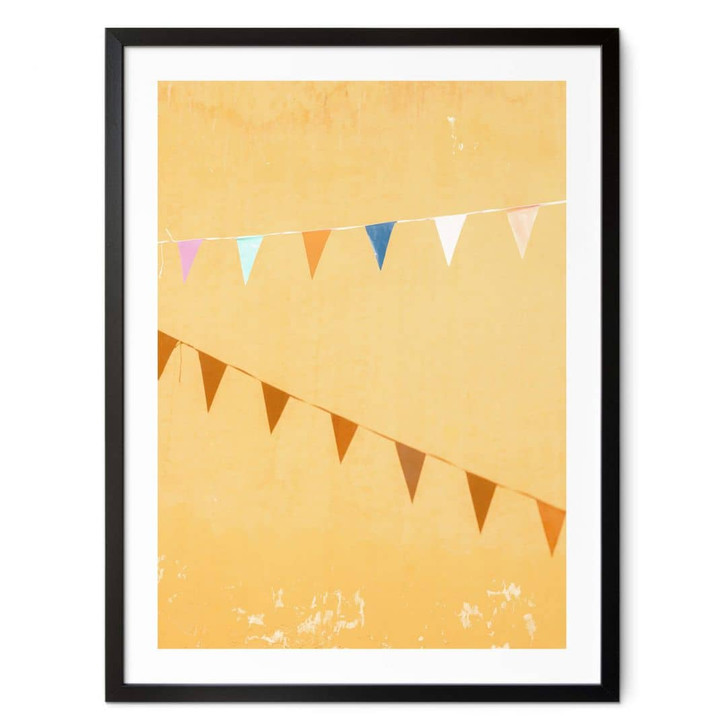 Poster Mexikanische Flaggen - Fahnenkette - Zwart - WA406242