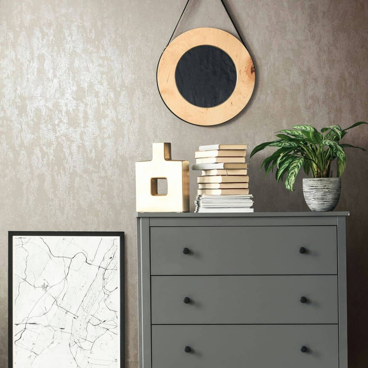 Vliestapete mit schimmerndem Glanz beige Uni - WA508180