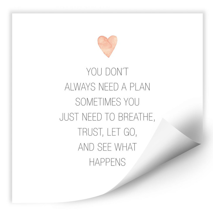 Wallprint Confetti & Cream - You don't always need a plan - WA250259