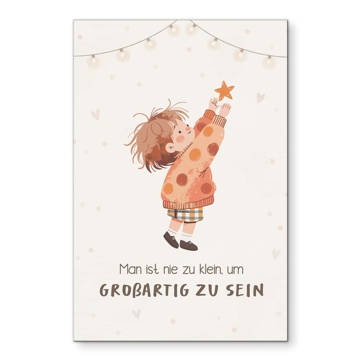 Alu-Dibond Wandbild mit Kind und Stern - Kraftsatz 