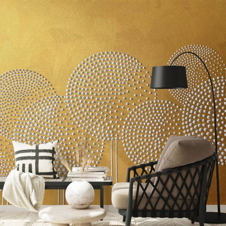 Fototapete Blumen aus weissen Perlen - Grande - WA398472