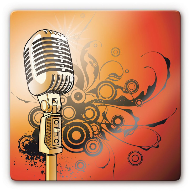 Glasbild Retromicrophone - WA127017