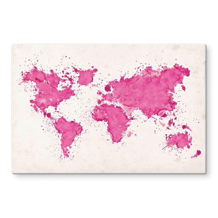 Glasbild Weltkarte Aquarell - WA129048