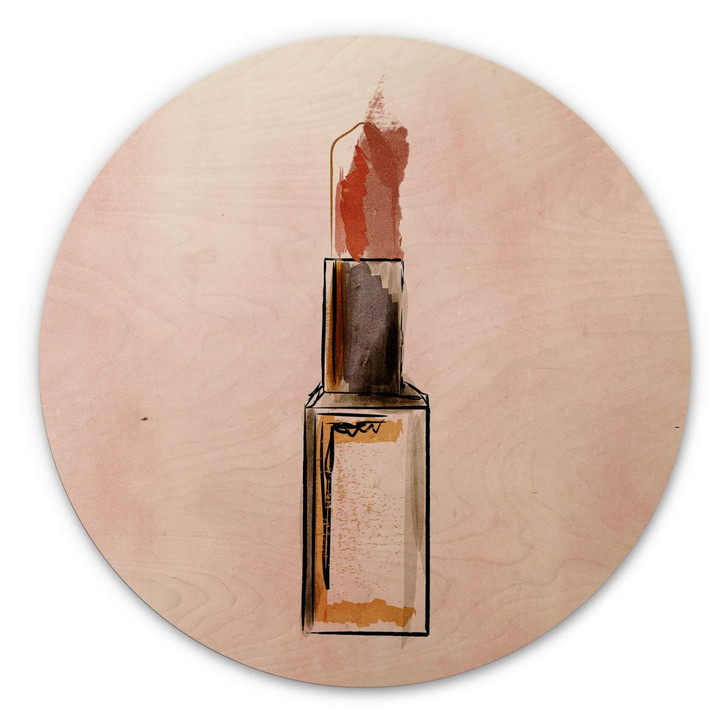 Holzbild Kubistika - Lippenstift - Rund - WA306357
