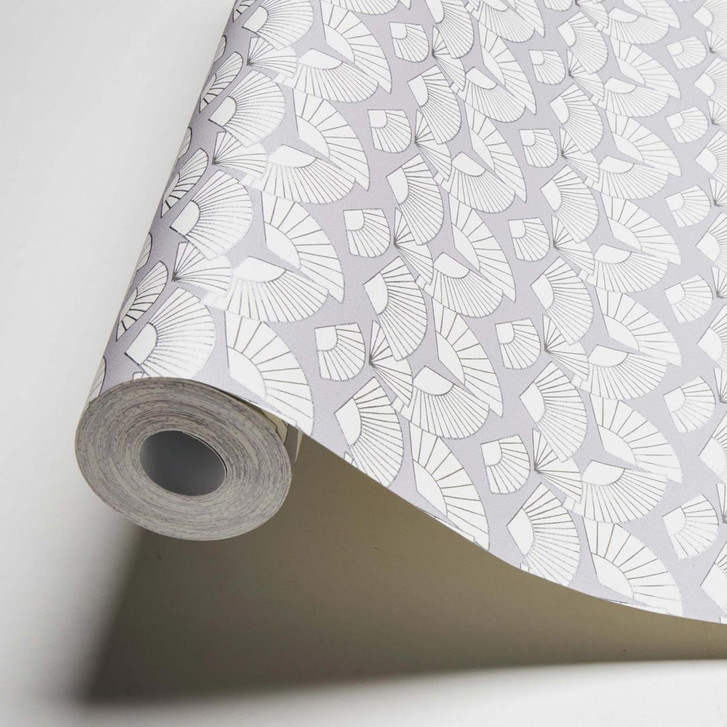 Karl Lagerfeld Wallpaper Vliestapete Fan grau, metallic, weiss - WA306575